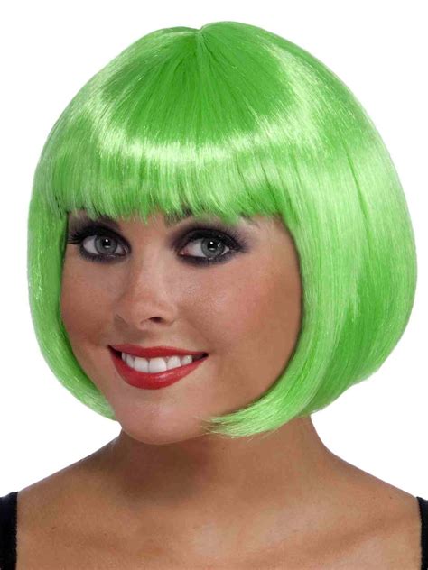 short green wig|green short hair wig.